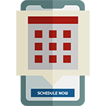 icon of phone with calendar 